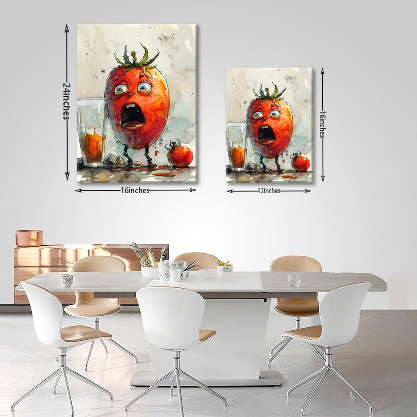 OIQArtOIQ Funny Kitchen Wall Art, Weird Kitchen Wall Decor, Vegetable Paintings Cool Postsers, Food Art, Eclectic Decor Dining Room, Chef Canvas Wall Art Print Artwork, Pickle Pictures