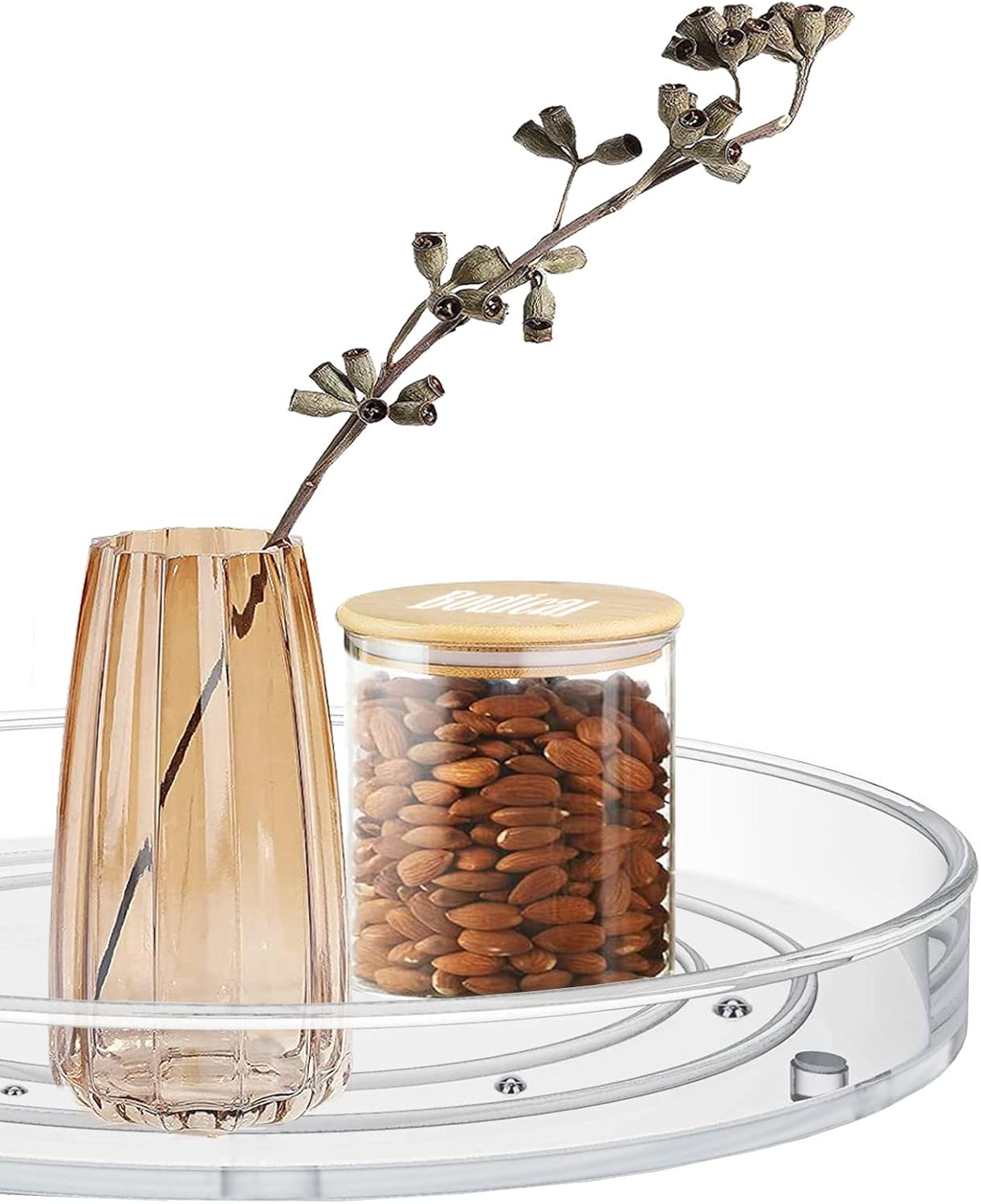 2 Pack Lazy Susan Organizer, 10.6" Clear Lazy Susan Turntable for Kitchen Cabinet,Turntable Organizer for Countertop, Pantry Organization and Storage