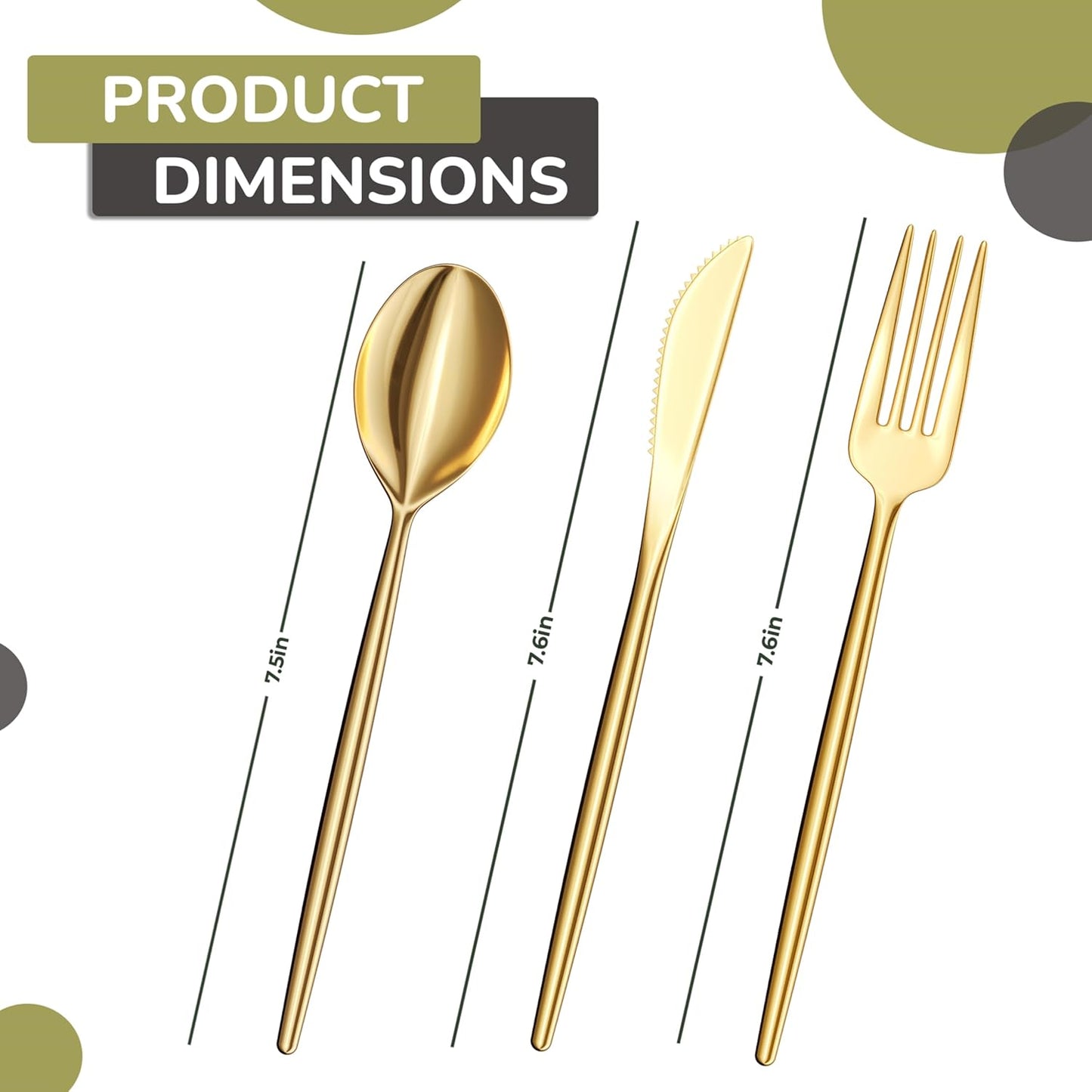 Gold Plastic Spoons Disposable Silverware 120 Pack Gold Plastic Cutlery Set Disposable Gold Silverware Set - Beautiful Gold Plastic Silverware Plastic Utensils Set Gold Spoons By Trendables