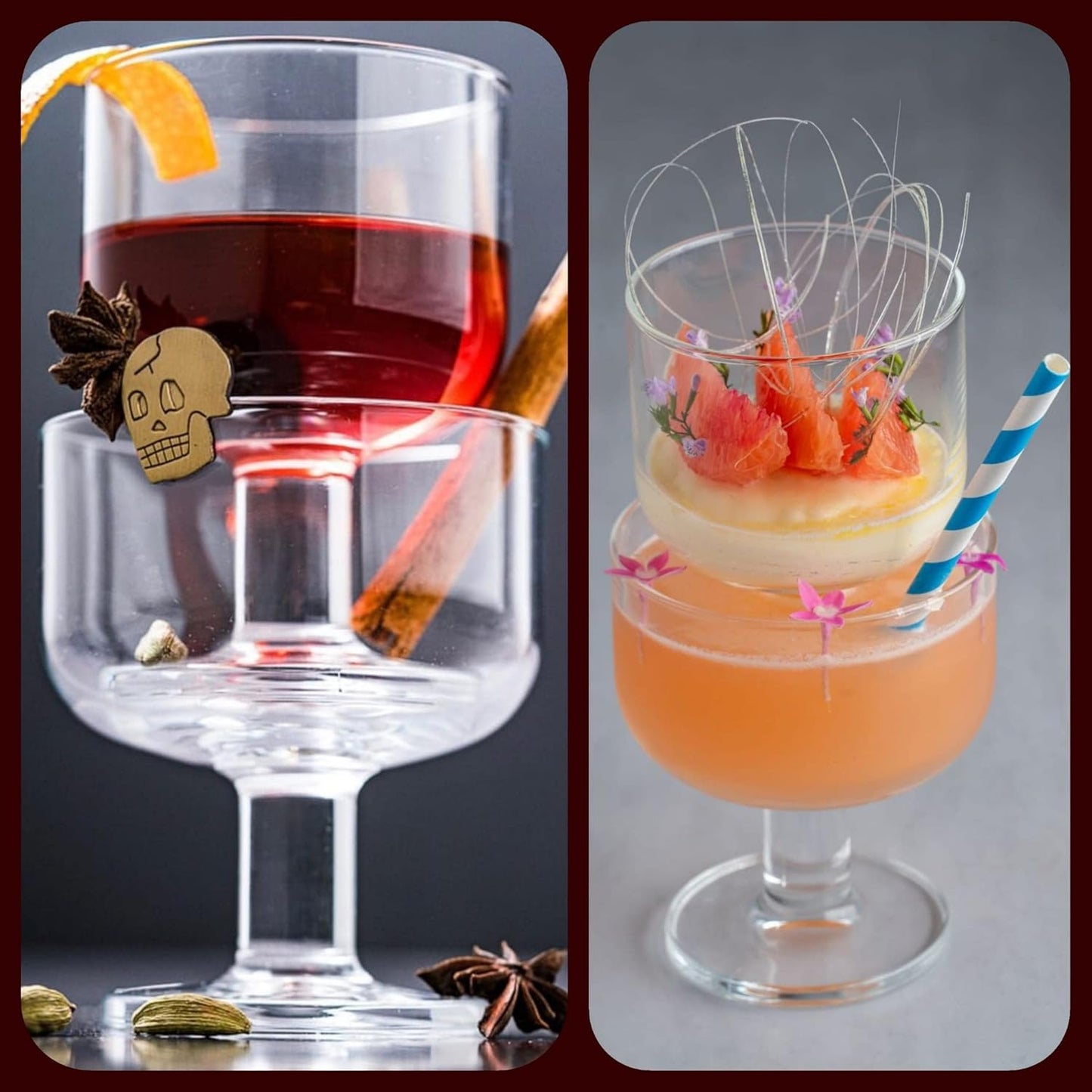 Bormioli Rocco Hosteria Set Of 6 Stackable Wine Glasses, 5.5 Oz. Goblet, Clear Tempered Glass, Made In Italy.