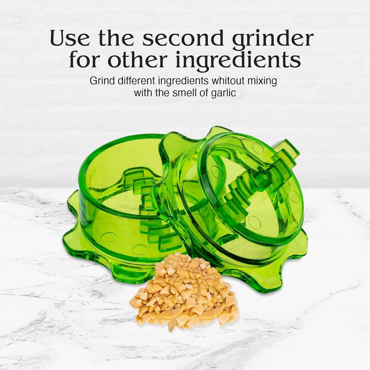 Angel’s Peel Lounge Mincer, Manual Quick Meal Preparation - Kitchen Tools for Mincing Garlic, Ginger, Herbs, Nuts (Green color)