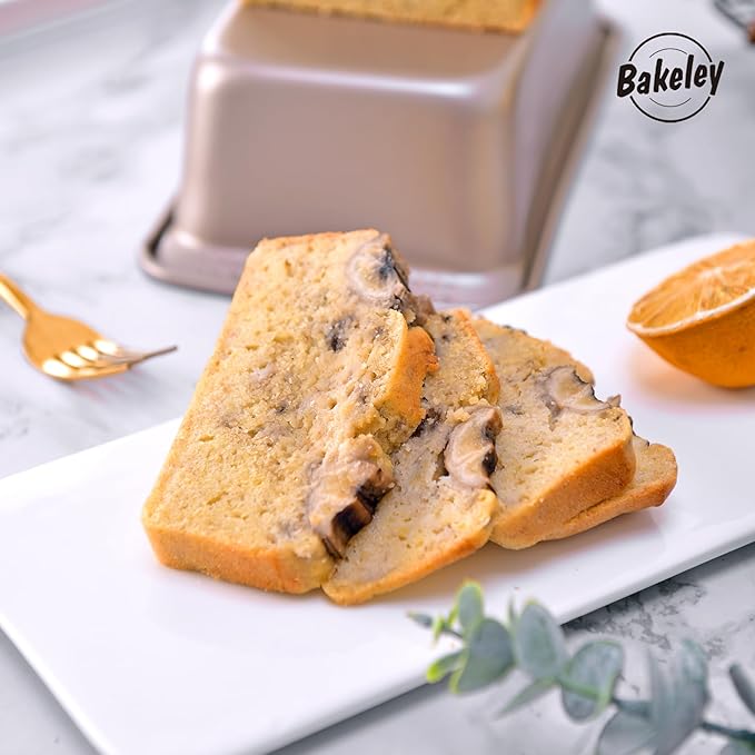 2Pcs - 8x4 Loaf Pan, Rectangle Baking Bread Loaf Pan Set, Non-Stick Carbon Steel, Mini Meatloaf Pan for Oven Baking, Cakes, Sourdough, Brownies, and Lasagna (8.6" x 4.8" x 2.8",Champagne Gold)