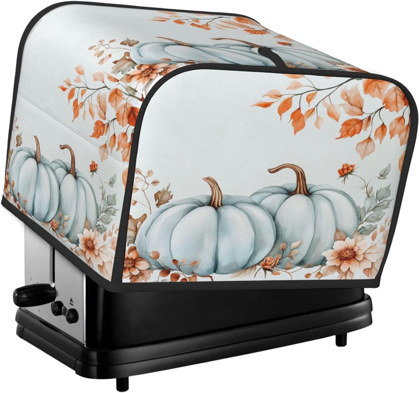 Toaster Cover 4 Slice Pumpkin Fall Leaf Thanksgiving Kitchen Small Appliance Covers with Pockets Dust and Fingerprint Protection