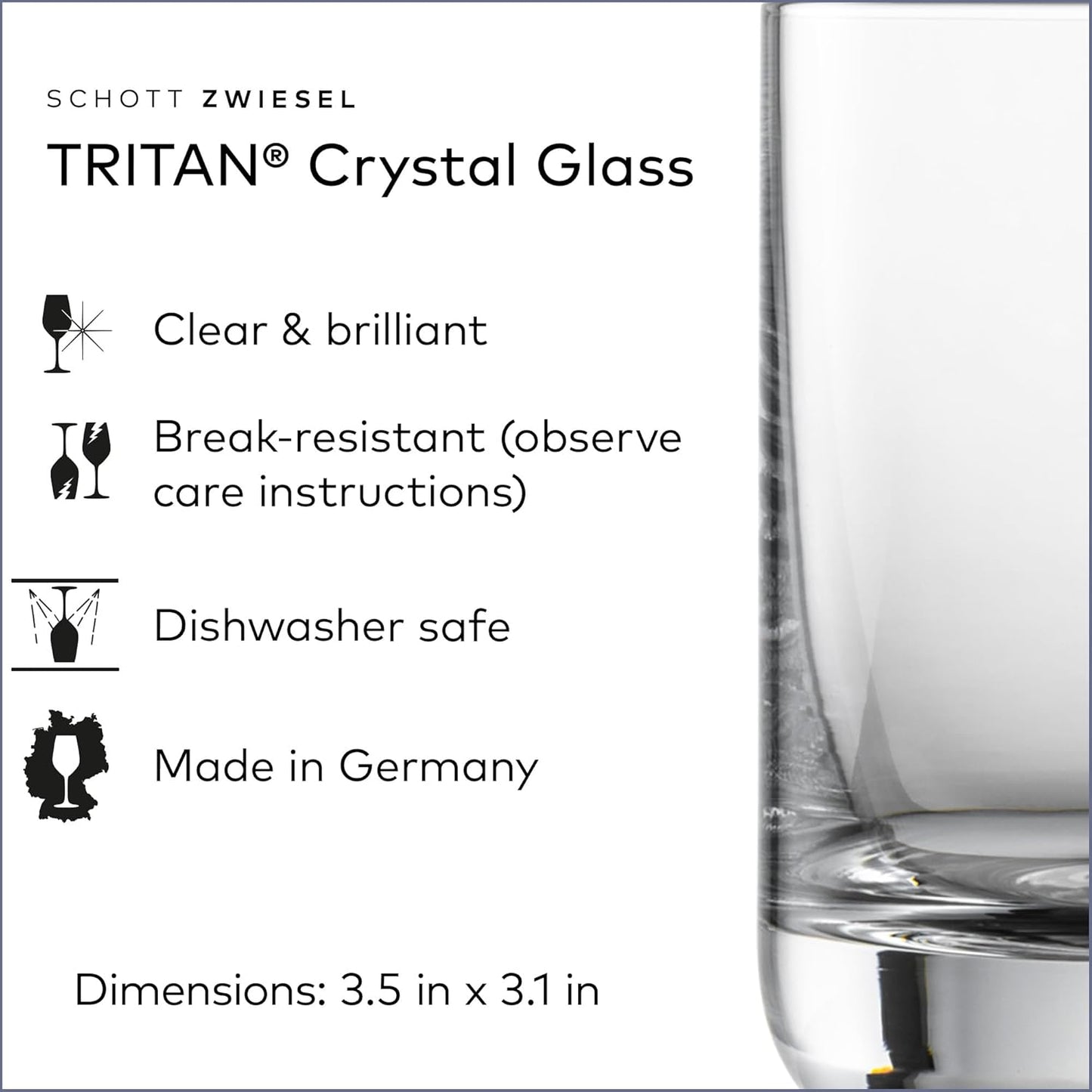 SCHOTT ZWIESEL Convention Whiskey Glass (Set of 6), Old Fashioned Tumbler for Whiskey, Dishwasher-Safe Machine-Made Tritan Crystal Glasses, Made in Germany (10 Ounce)
