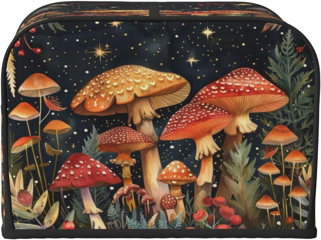 Toaster Cover 4 Slice Mushroom Forest Vintage Kitchen Small Appliance Covers with Pockets Dust and Fingerprint Protection