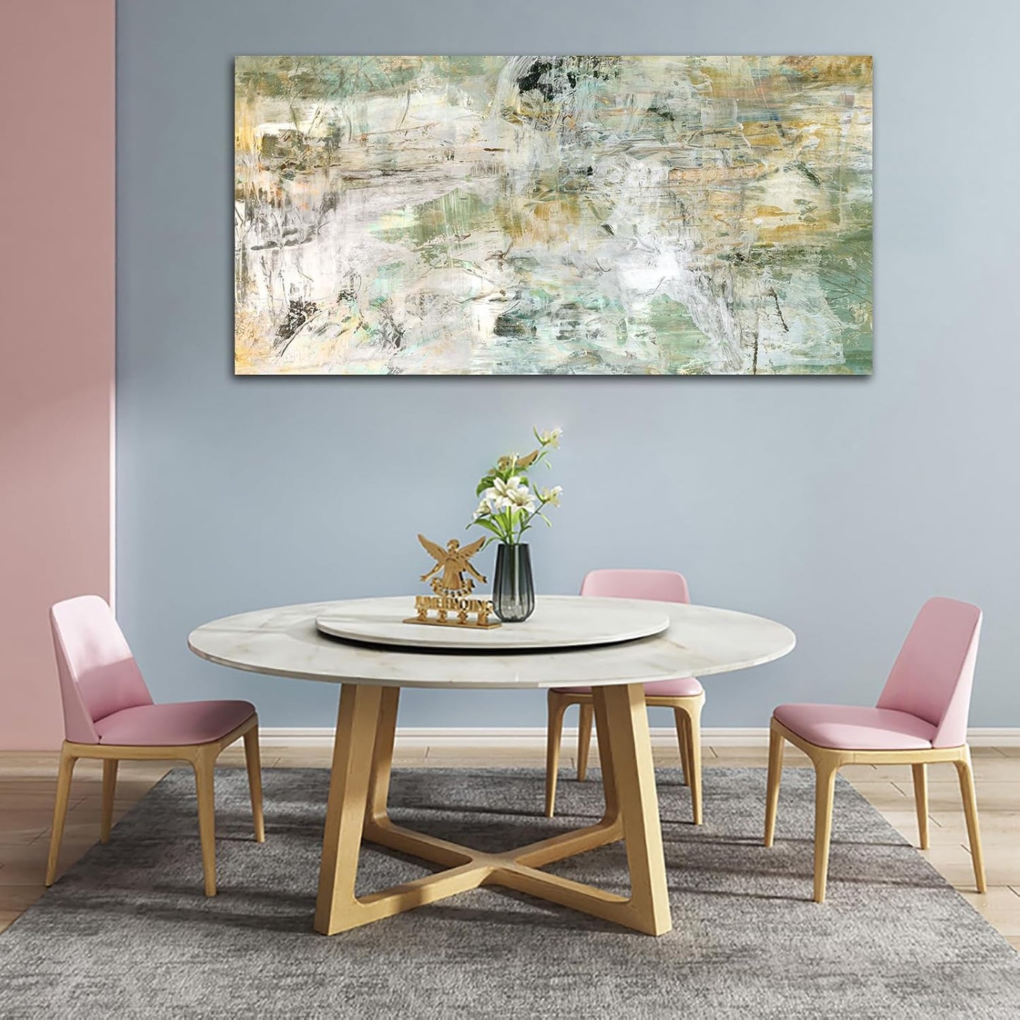 NINEASO Brown Green Abstract Wall Art - Unearthed World Abstract Canvas Pictures Wall Decor Modern Abstract Canvas Painting Artwork for Living Room Bedroom Home Office Wall Decorations 29" x 58"