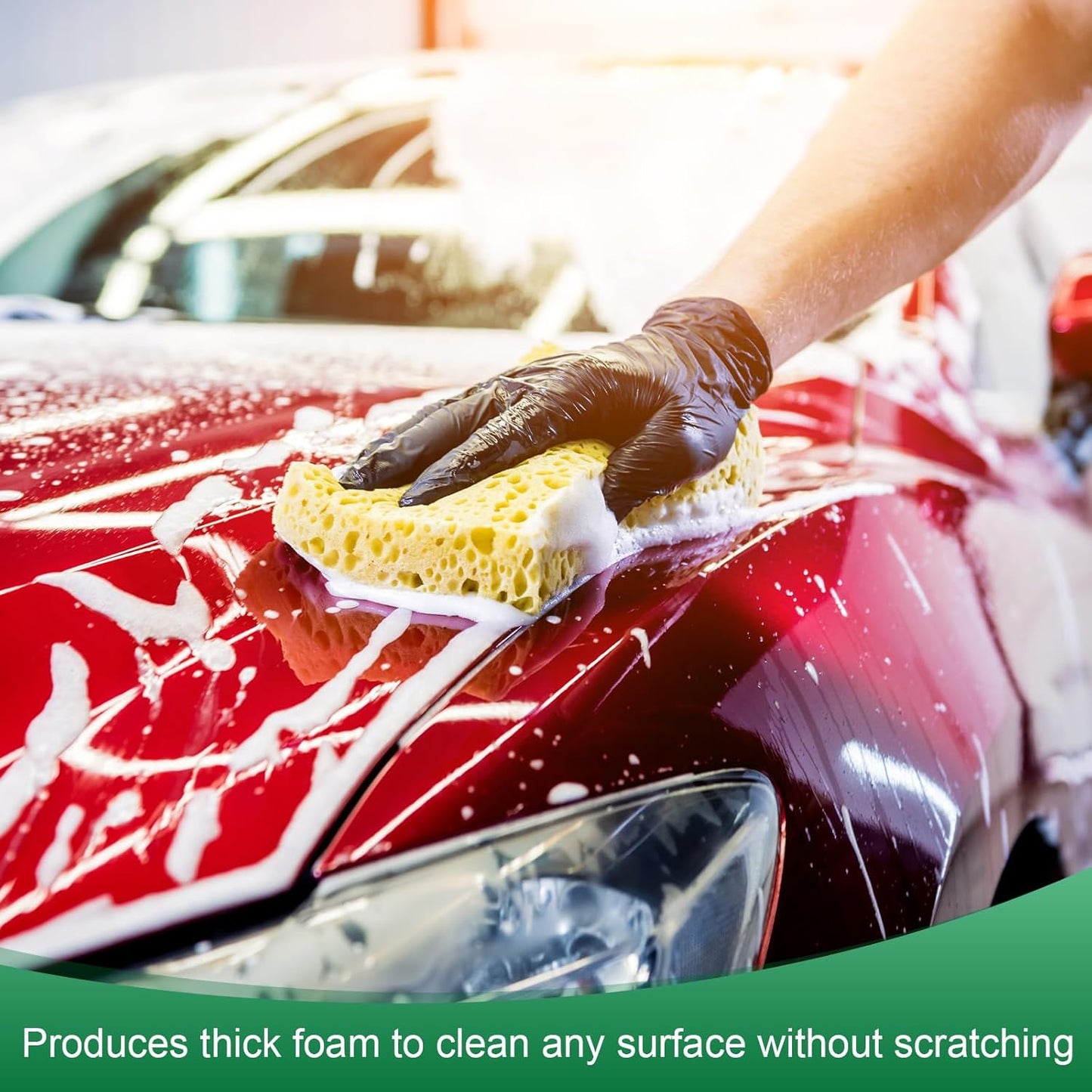 6-Pack Kitchen Sponges, Condense Eco Cellulose Non-Scratch Scrub Heavy Sponge for Kitchen/Household/Bathroom, Clean Tough Messes Dish Scrubber [Beige]