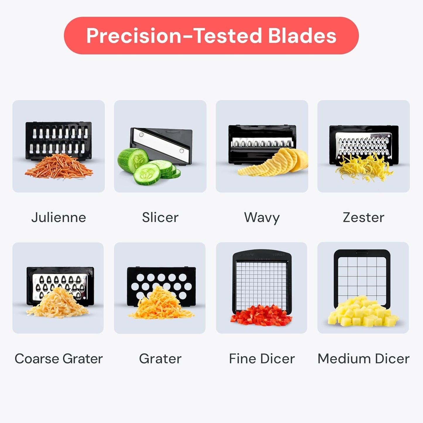 Fullstar The Original Pro Chopper - Vegetable Chopper and Spiralizer, Food Chopper with Container, Fruit Slicer, Kitchen Gadgets & Accessories, Home Essentials (8 in 1, White)