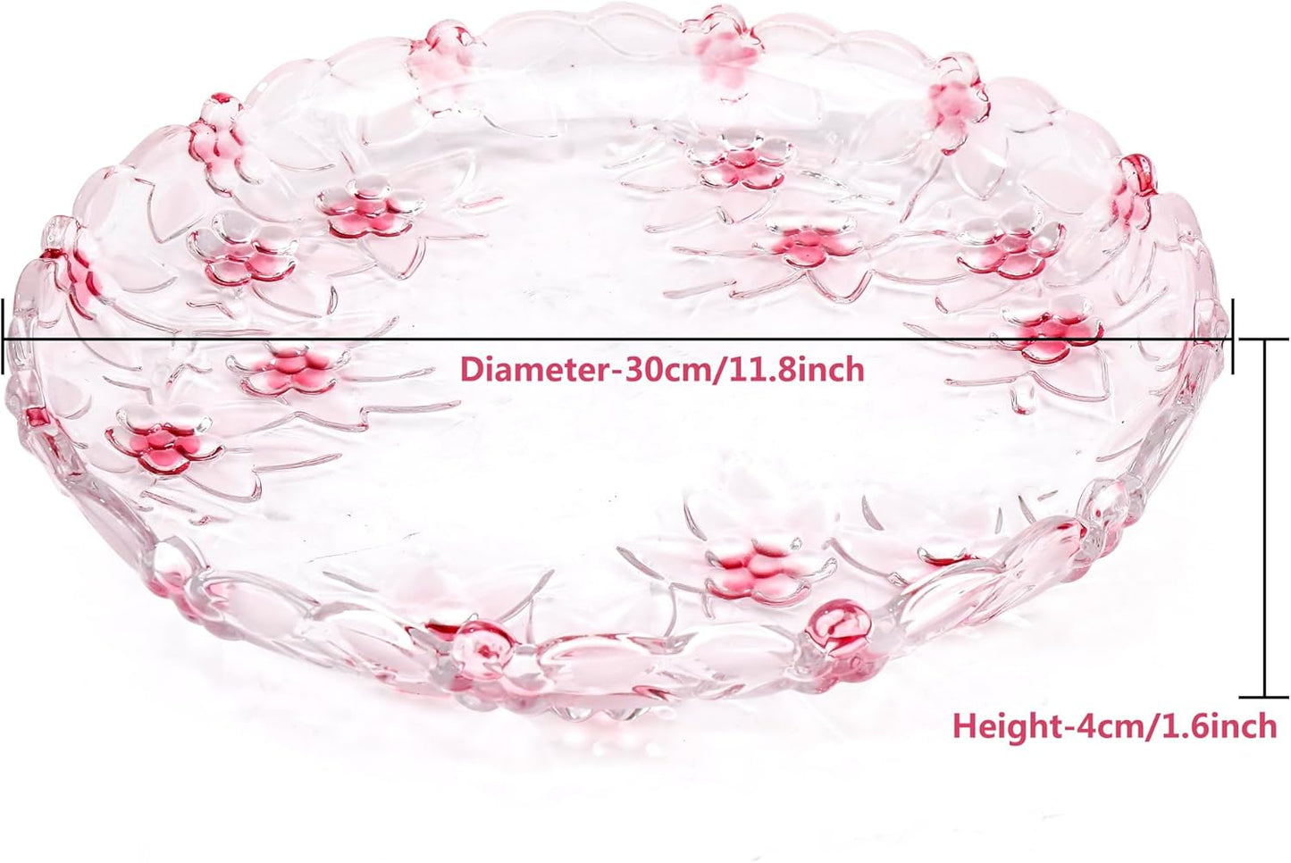 MAGCOLOR Pink plum blossoms shaped Large Decorative Bowl-11.8 inch Diameter, Modern Handicraft Bowls for Home Decor, Decorative Fruit Bowl for Kitchen Counter (Pink plum blossoms)