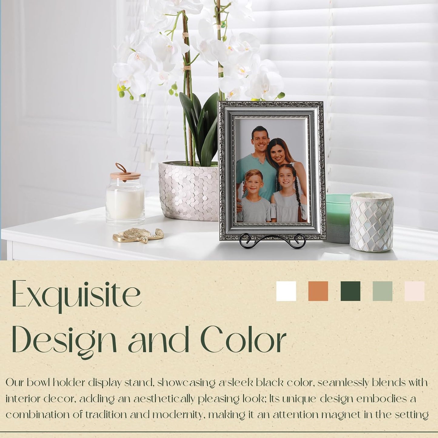 Baderke Wrought Iron Bowl Deep Platter Stand Detachable Metal Scroll Display Rack Easel Metal Bowl Display Stand Decorative Holder Dish Picture Easel(Black,1 Pcs)