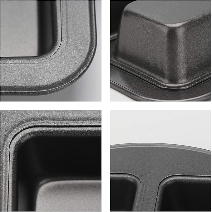 Beasea Mini Loaf Pan 8 Cavity, Nonstick Bakeware Square Bread Pan, Carbon Steel Mini Loaf Bread Pan Cake Pans for Baking Oven