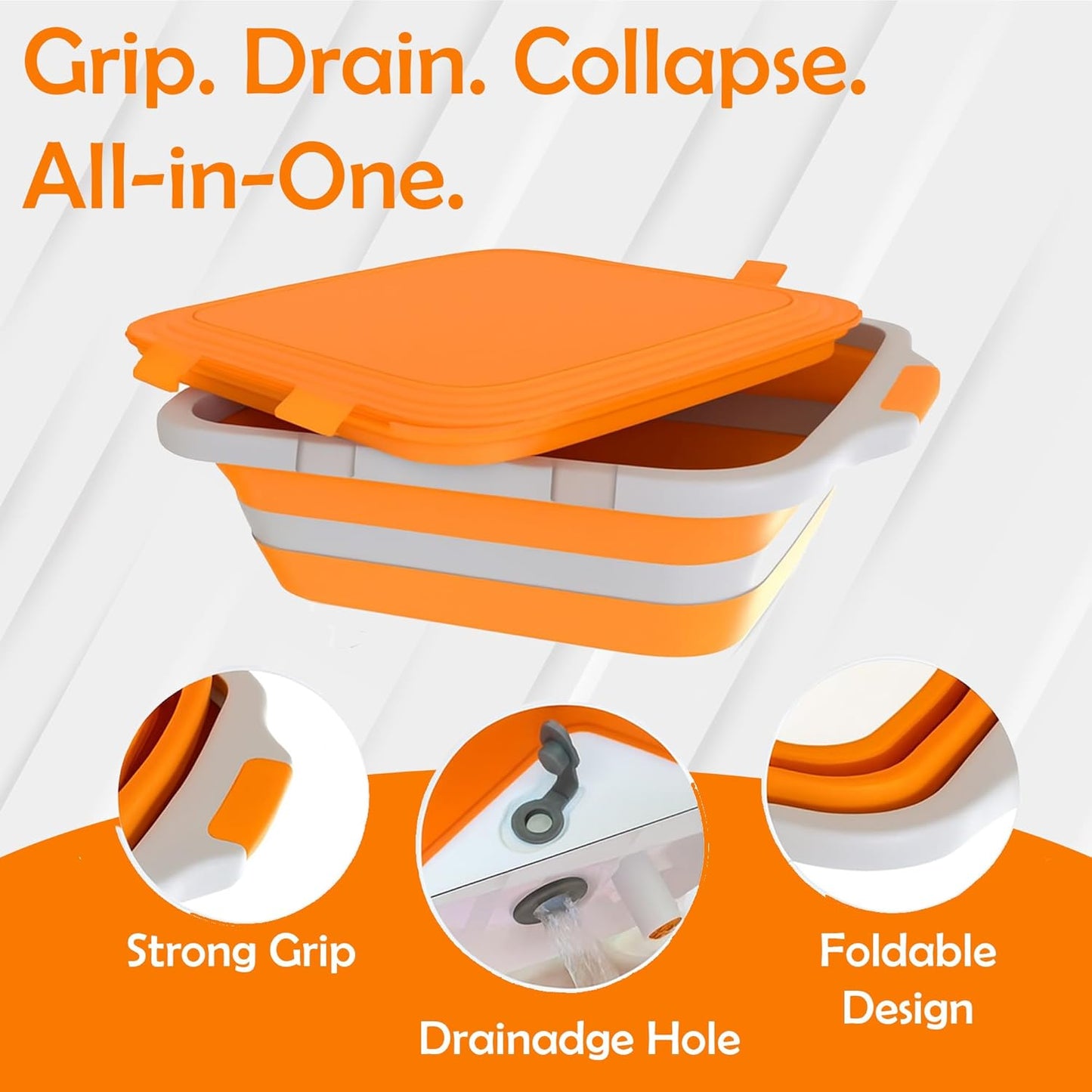 3 in 1 BBQ Prep Tub Set, XL 8L Collapsible Cutting Board Tub & Food Container with Lid, Includes 2 Meat Shredder Claws, Resting Blanket & Carry Bag, Ideal Grilling Tub for Camping & Outdoor Cooking