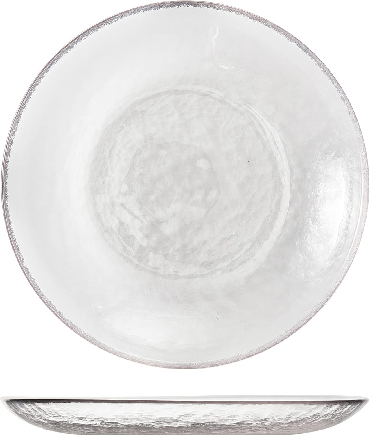 FORTESSA Los Cabos Tableware, 16-Piece Glass Dinnerware Set with 4 Dinner Plates, 4 Salad Plates, 4 Coupe Bowls and 4 Cereal Bowls, Dishwasher-Safe Glass Plate Set, Clear