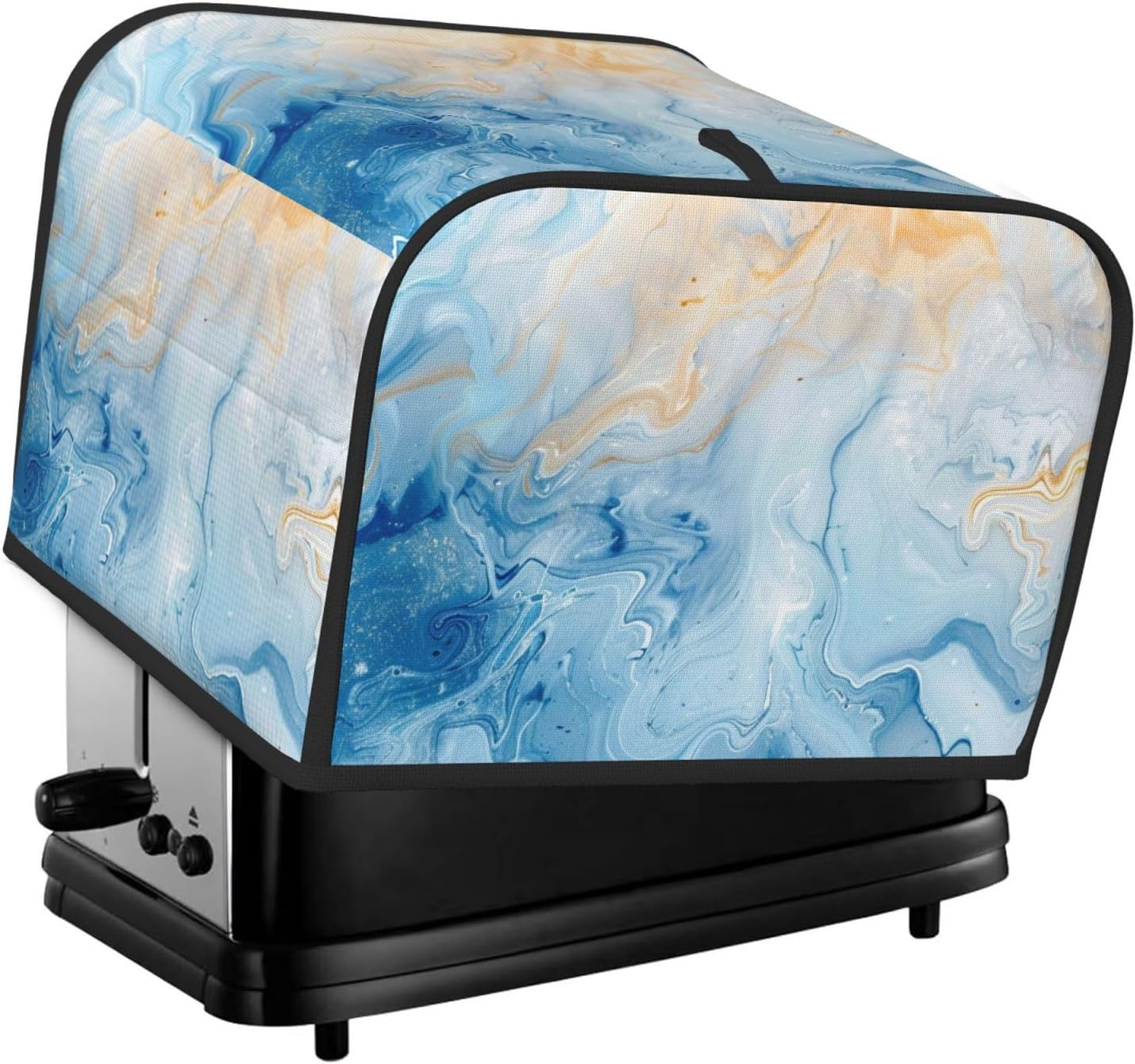 Toaster Cover 4 Slice Blue Marble Pastel Kitchen Small Appliance Covers with Pockets Dust and Fingerprint Protection