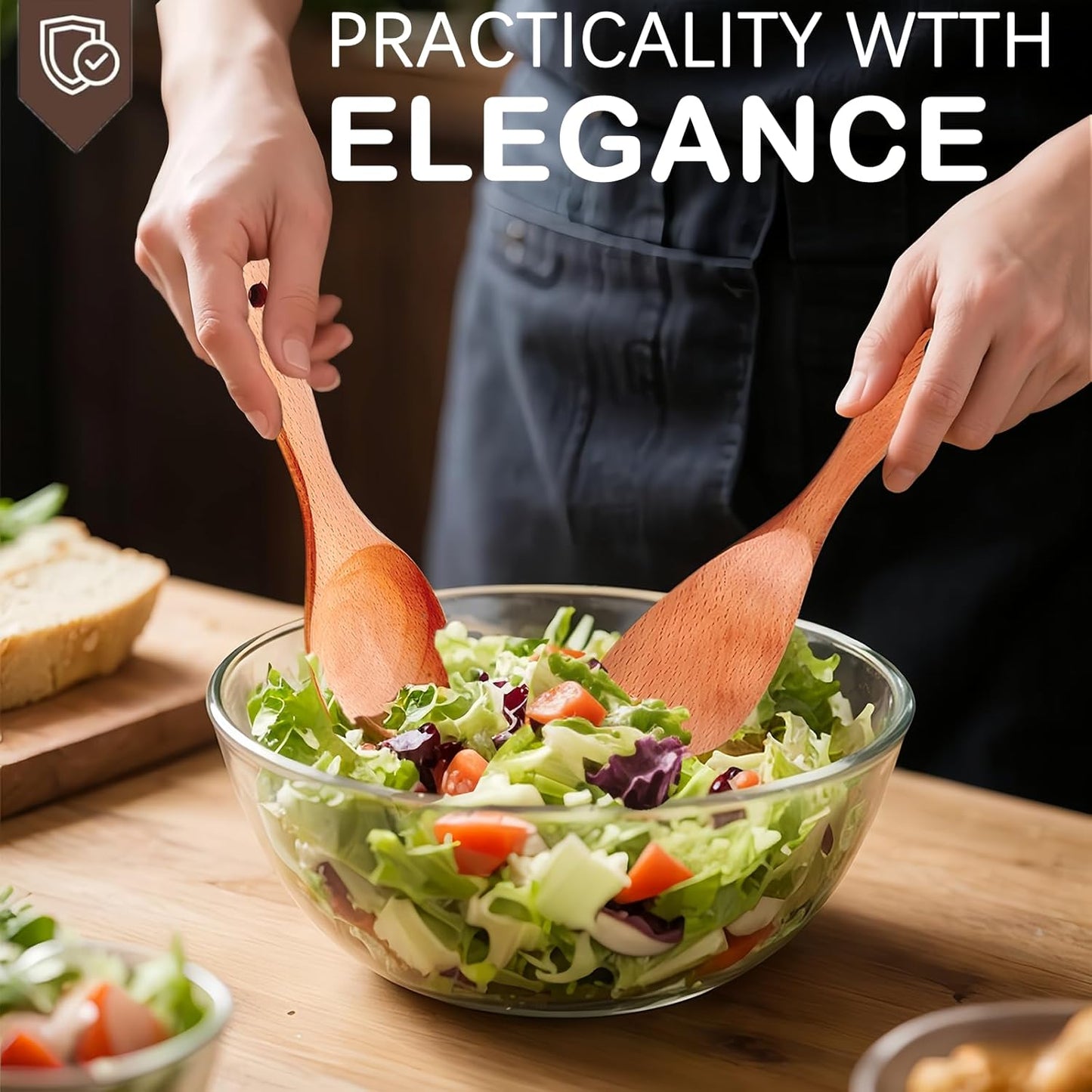 Wooden Rice Paddle Nonstick Rice Spoon Wooden Spatula for Cooking Sushi Rice Paddle for Rice Potato, 8.9" x 2.9"