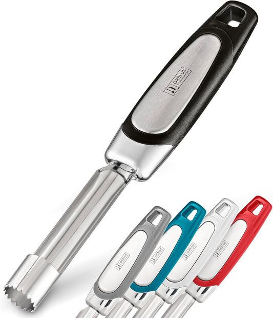 Orblue Premium Apple Corer Tool - Durable Stainless Steel Fruit Core Extractor Tool - Apple Corer Remover, Black