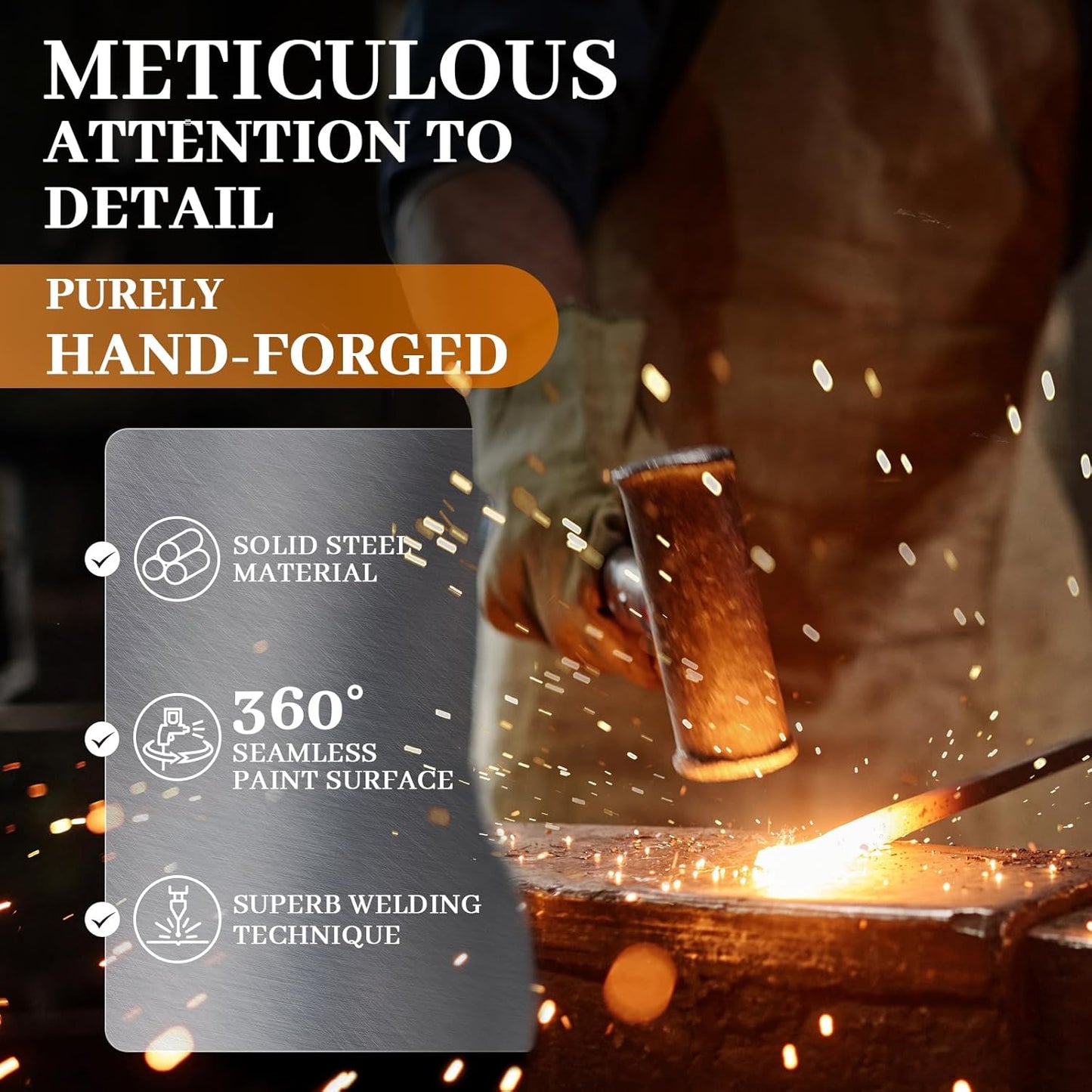 Plate Stands for Display Hand-Forged , Solid Vintage 8-Inch Plate Display Stand, Decorative Metal Plate Holder for Book, Platter, Plaque, Photo Frame, Tabletop Art (Black)