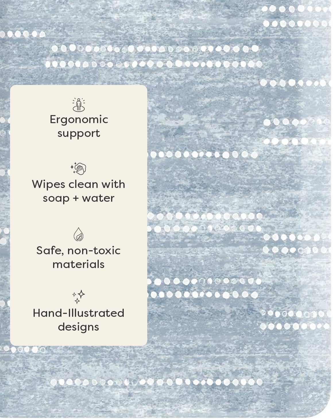 House of Noa Nama Standing Mat – Anti-Fatigue Cushioned Kitchen Mats for Floor | Ergonomic Bounce-Back Foam Kitchen Mats | Anti-Fatigue Mats for Kitchen & Standing | Aspen Dusk | 22"x54"