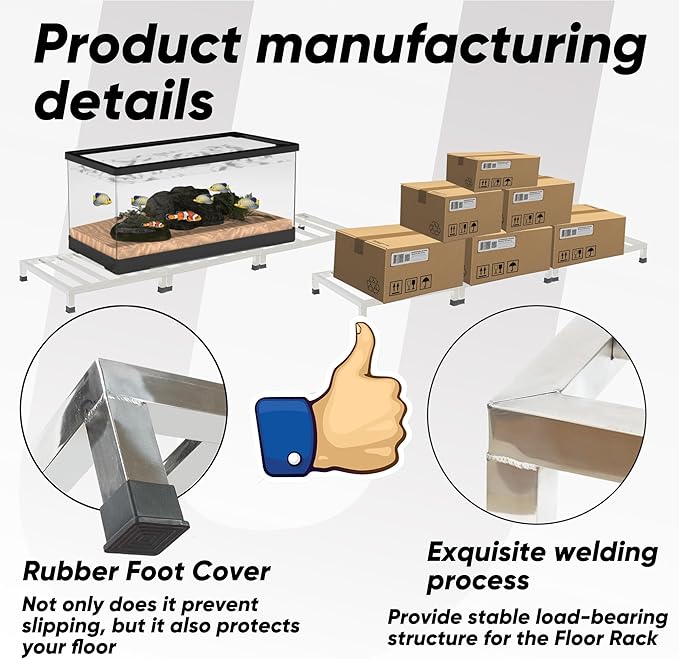 3 Packs Dunnage Rack 19.7x19.7x4 inch Stainless Steel Dunnage Racks Commercial Food Service Storage Rack for Restaurants Kitchen Warehouse Supermarket