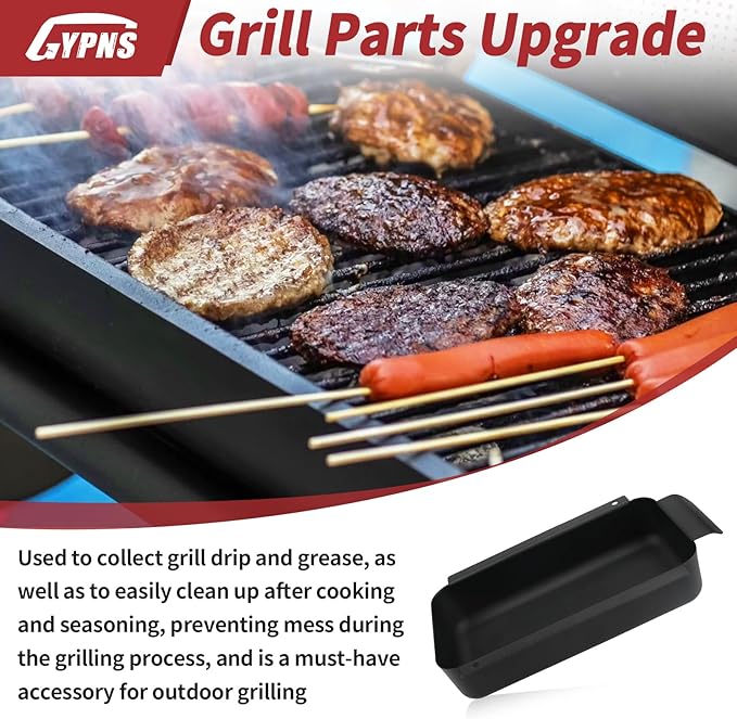 G416-0015-W1 Grill Grease Pan - for Charbroil Grill Grease Tray Replacement Parts, Grill Drip Pan Compatible with Charbroil 9328812P06 Metal Disposable Grill Grease Cup Holde