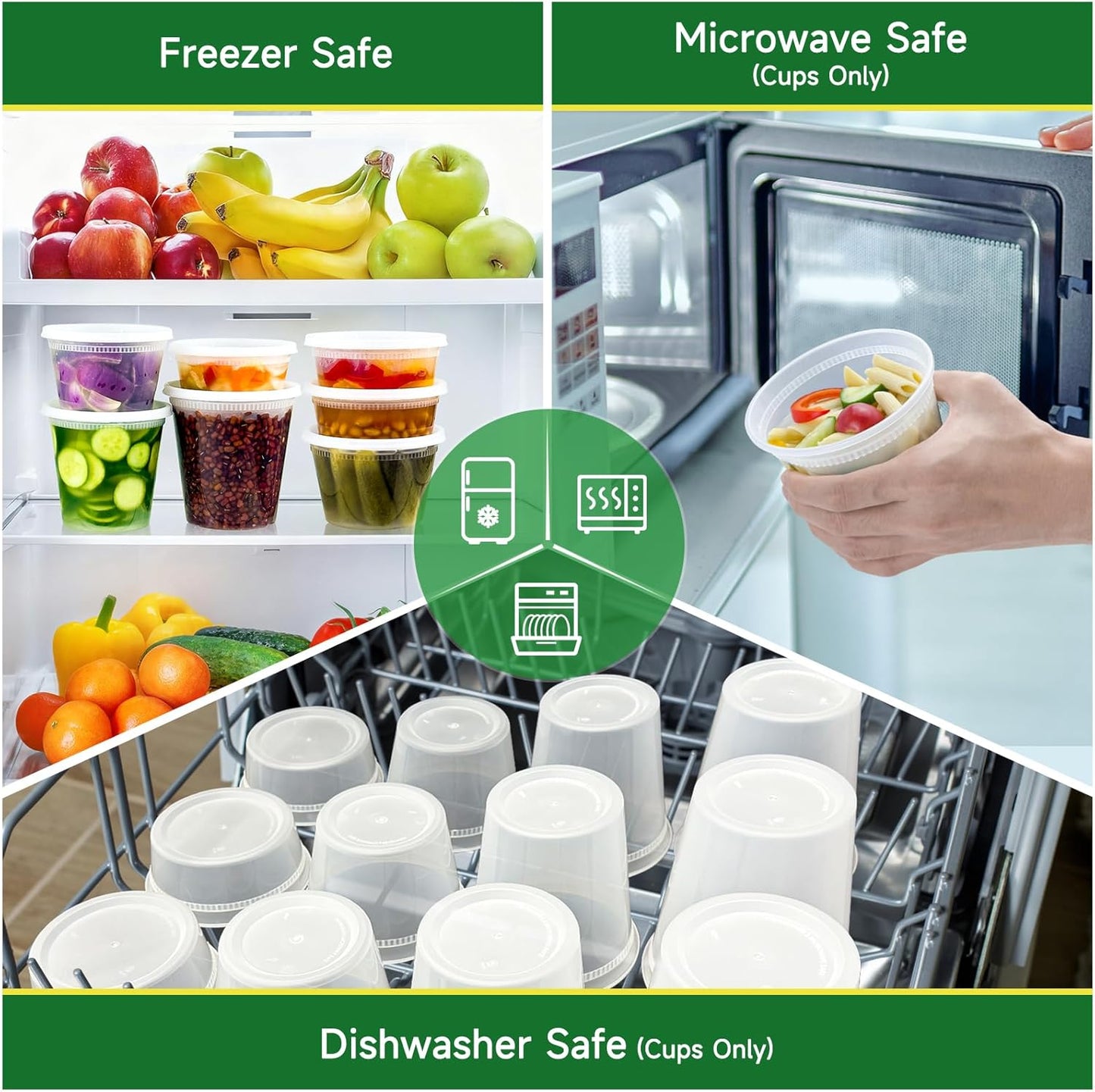 50 Set 8 oz Deli Containers with Lids, Leak-Proof BPA Free Plastic Take Out Bowls, Food Storage Containers for Takeout Meal Prep Storage, Freezer, Microwave & Dishwasher Safe