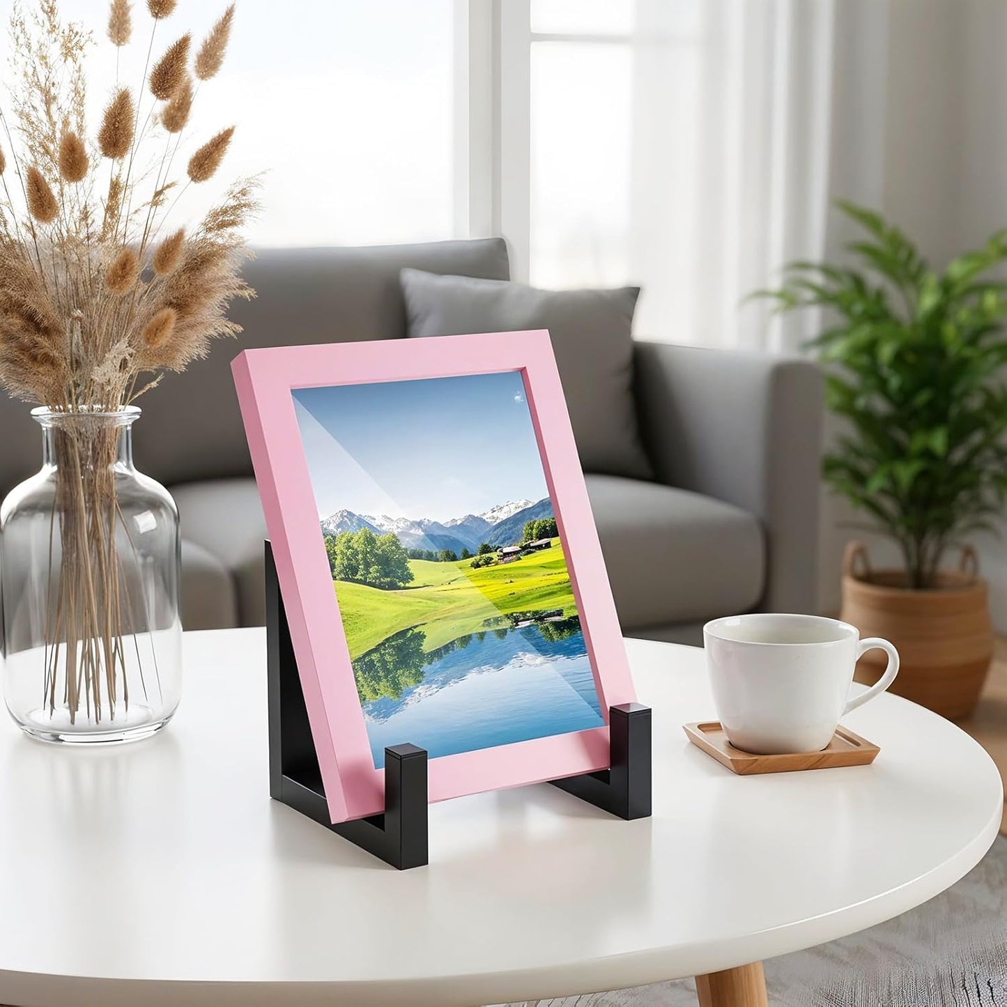 2 Pcs Large Metal Plate Stands for Display, 8 Inch Black Iron Frame Pictures Holder Decorative Plates Easel for Books Tabletop Art