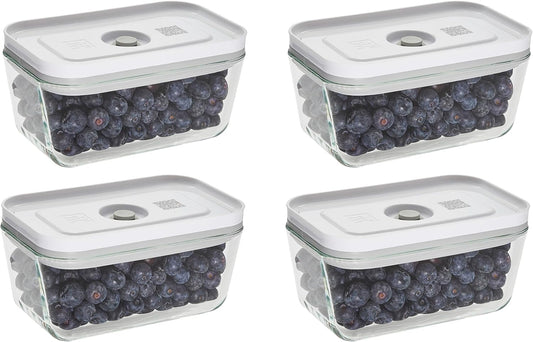 ZWILLING Fresh & Save 4-pc Small Glass Vacuum Sealer Food Storage Containers with Airtight Lids