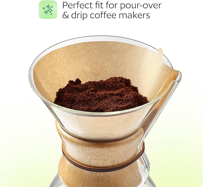 100 Count #4 Unbleached Paper Coffee Filters for Cuisinart, Ninja, BLACK+DECKER & other 8-12 Cup Coffee Makers - Perfect Paper Filter for Pour Over and Drip Coffee