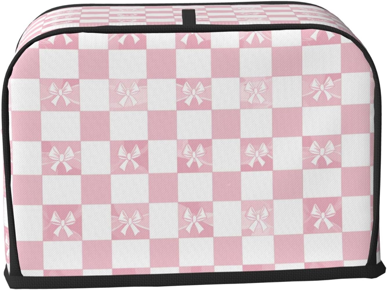Toaster Cover 2 Slice Pink Check Bow Pattern Kitchen Small Appliance Covers with Pockets Dust and Fingerprint Protection