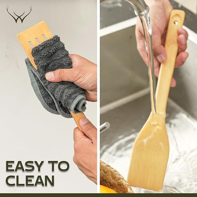 Wooden Spoons for Cooking - 6-Piece Wooden Utensil Set with Spatulas & Spoons, Heat-Resistant, Eco-Friendly Kitchen Utensils for Non-Stick Cookware (Harry Potter)