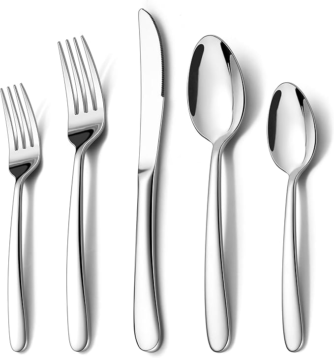 Onader 40 Piece Heavy Duty Silverware, Flatware Set for 8, Stainless Steel Cutlery Set