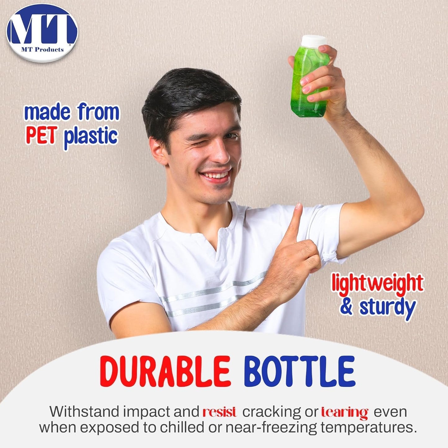 MT Products PET Plastic Juice Bottles 8 oz. - Clear Take-out Containers (Pack of 228) - Made in USA