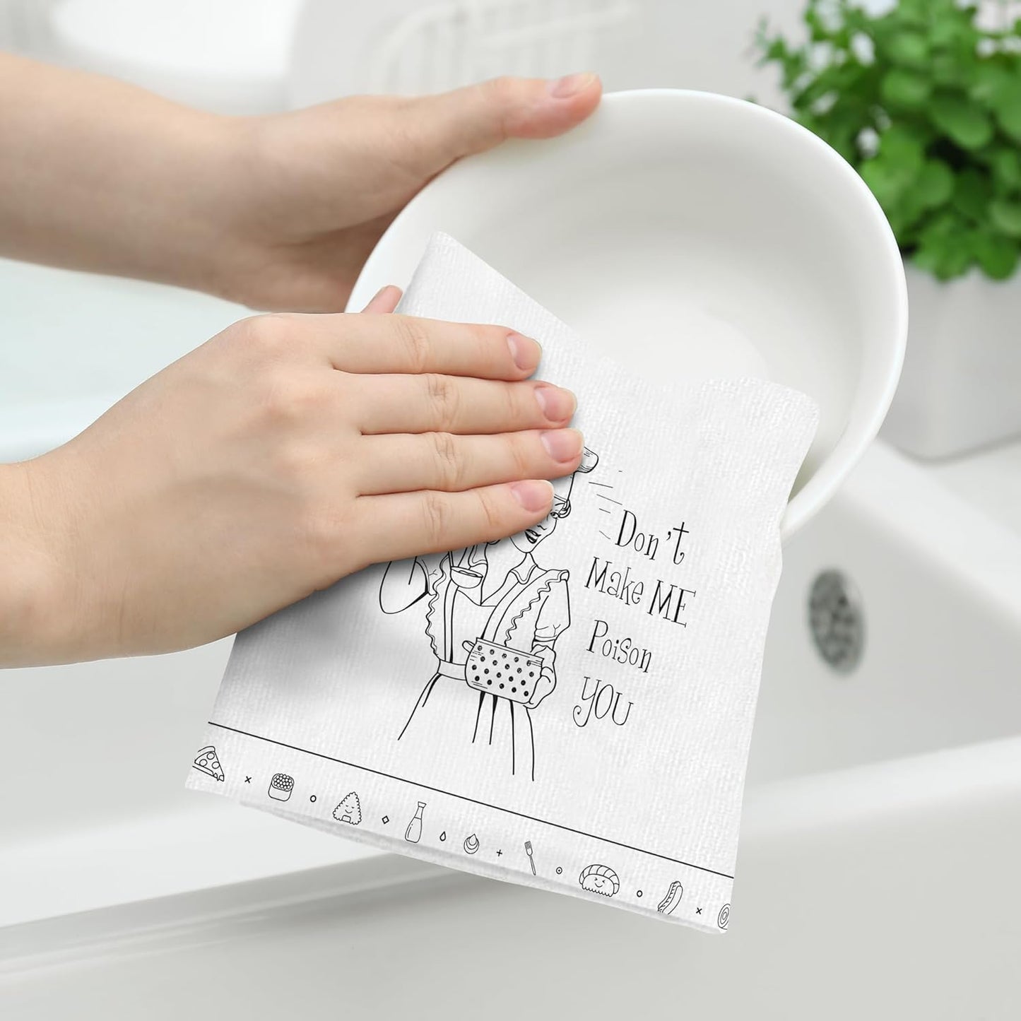 Cukemip Funny Kitchen Towels Decorative Set of 2,Soft Absorbent Cooking Gifts for Women Dish Towels for Kitchen Drying Baking Hand Towels Farmhouse Holiday Home Decorations Housewarming Gifts 16"x24"