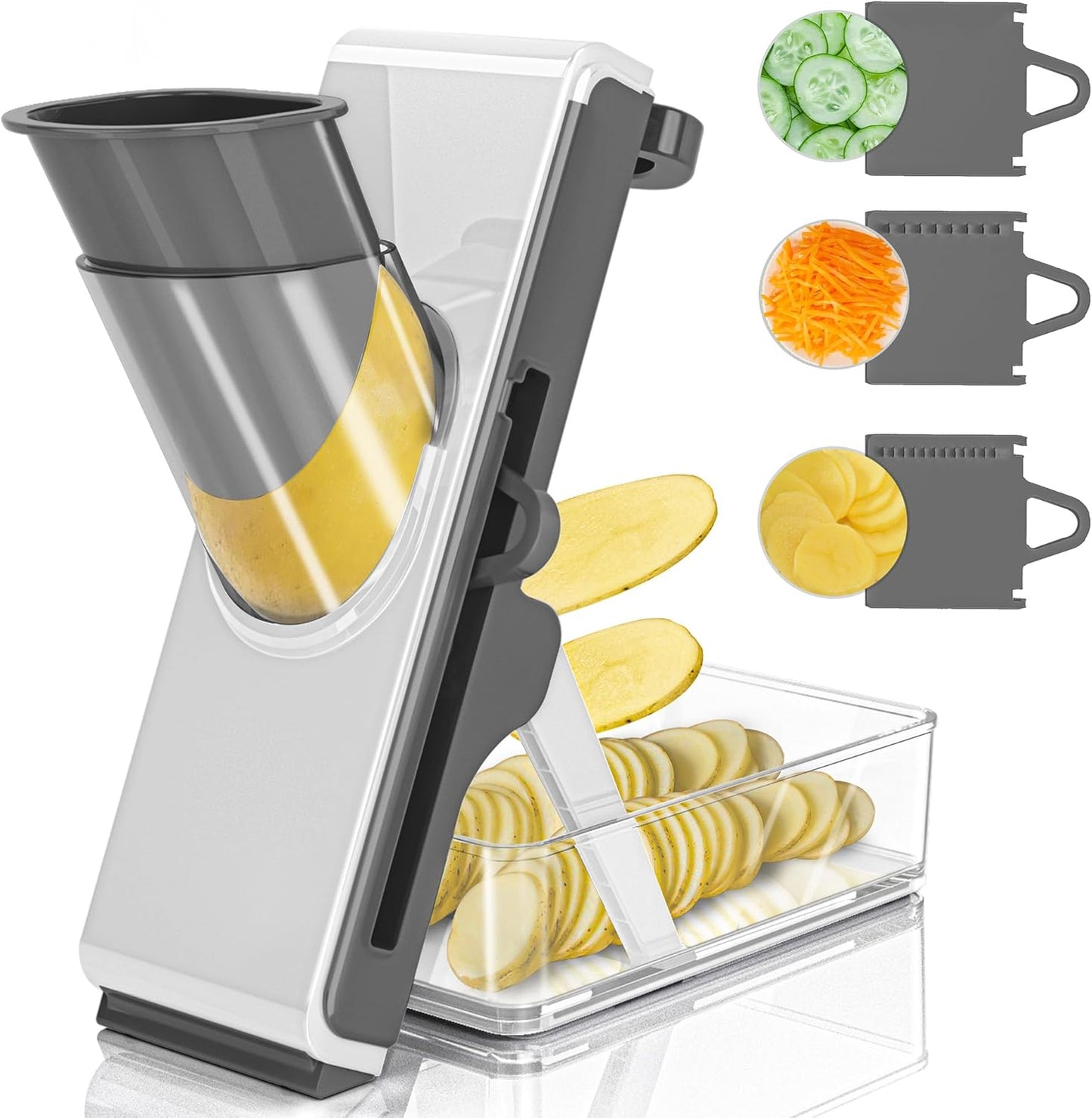 Mandoline Slicer for Kitchen, Mandoline Slicer Safe Multifunctional Dicer Adjustable Commercial Slicer Machine Stainless Steel Chopper