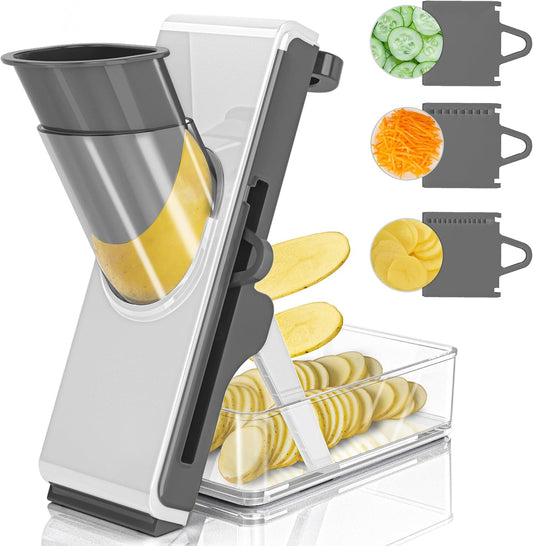 Mandoline Slicer for Kitchen, Mandoline Slicer Safe Multifunctional Dicer Adjustable Commercial Slicer Machine Stainless Steel Chopper