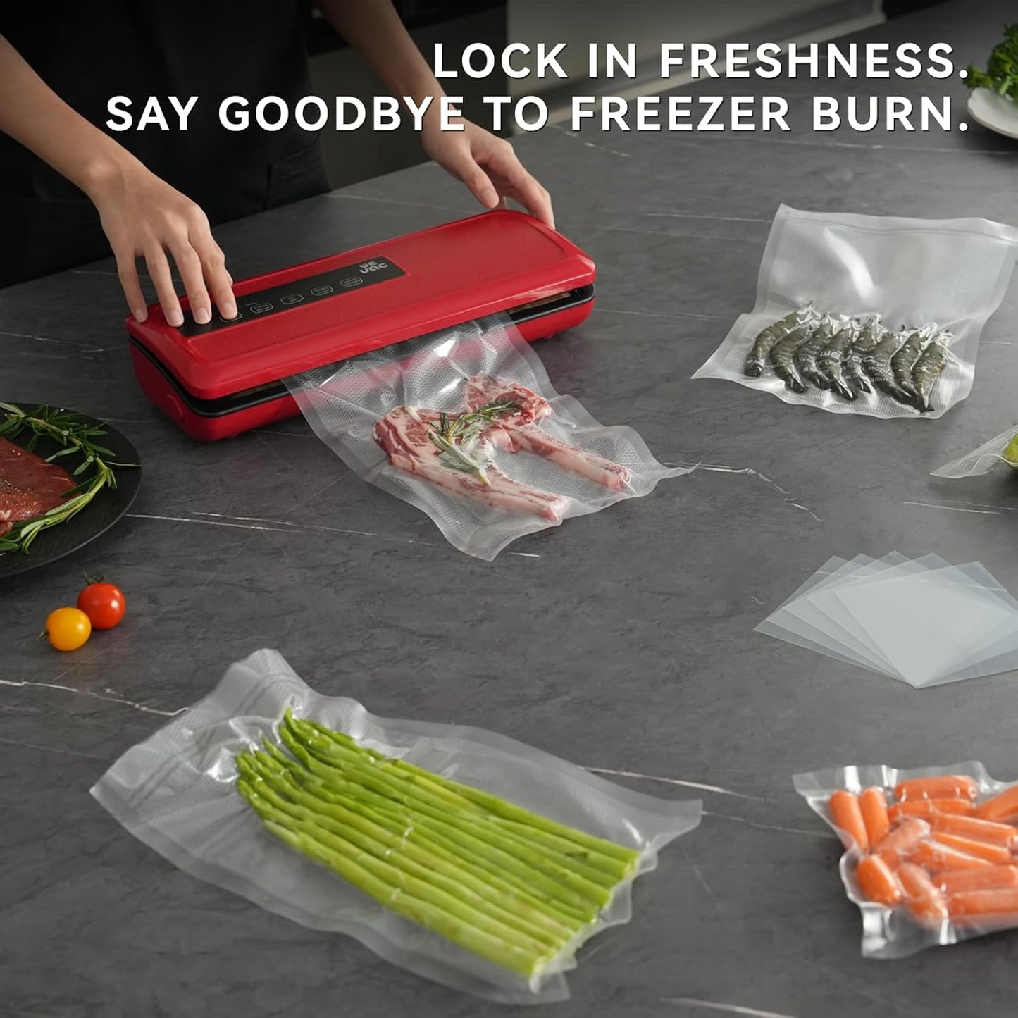 11" x 50' Vacuum Sealer Rolls, 2 Pack-Ideal for Food Storage, Sous Vide, and Meal Prep, Keep Food Fresh and Nutrients, Wevac Lite