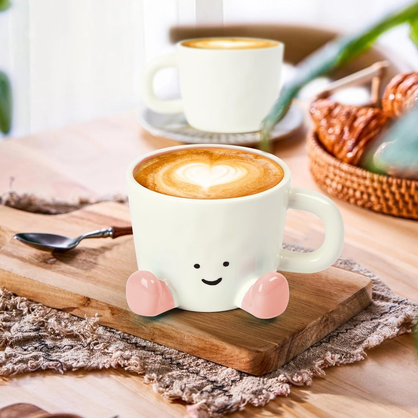 Coffee Mugs,Cute funny Mug For Women, 380ml Unique Ceramic Coffee Tea Cups, Office Mug Gift (pink)