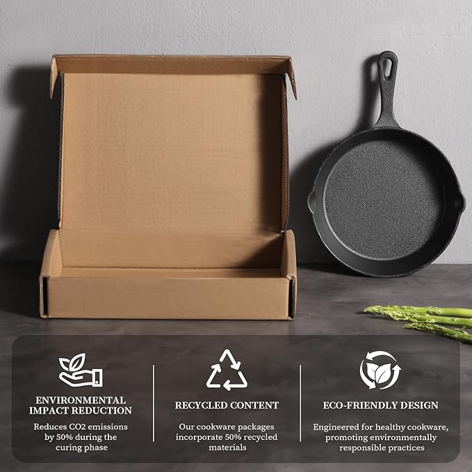 Cast Iron Skillets Non-Stick Frying Pans Griddle Egg Pan Round Indoor/Outdoor,Stove, BBQ, Grill Cookware，8 Inch