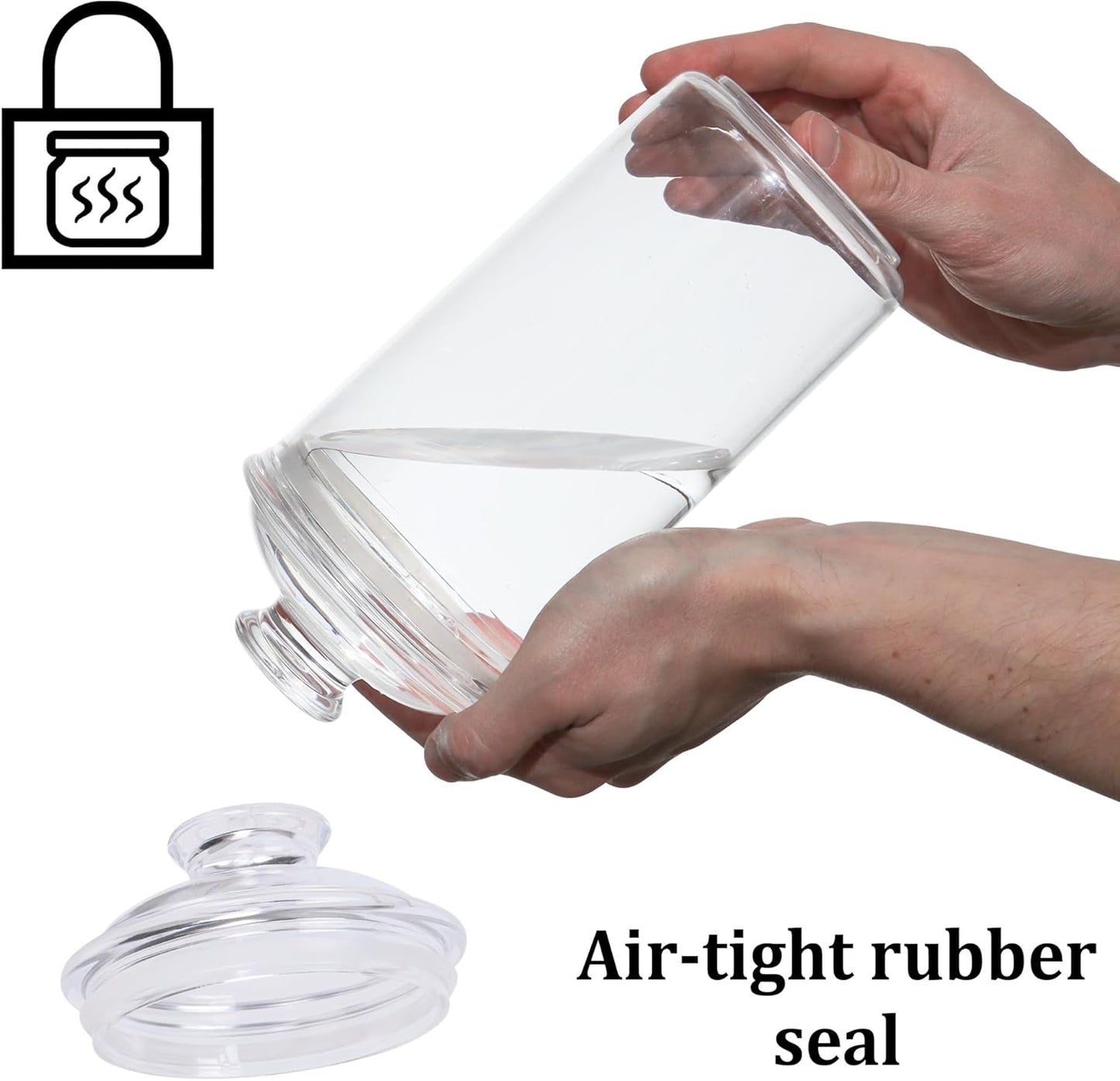 JOEY'Z 34oz/1L - Acrylic Airtight Candy Jar Cookie Jar - Candy Jars with Lids Apothecary Jars With Lids - Laundry Pods Container Laundry Pod Container