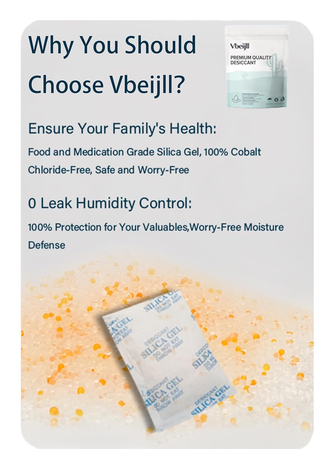 5 Gram (50 Pack) Color-Indicating Silica Gel Packets, Premium Food Grade Desiccant - Rechargeable Moisture Absorbers for Food Storage, Electronics, 3D Filament & Safes