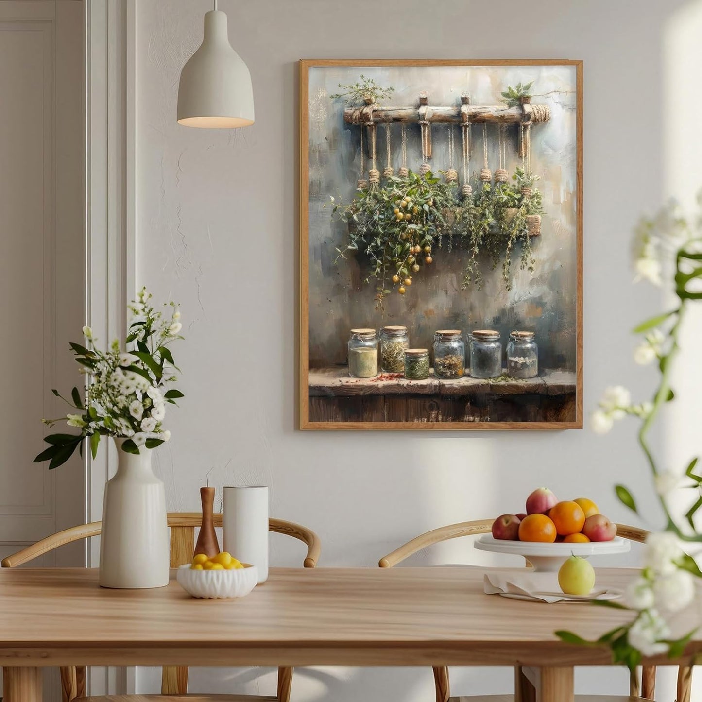 Farmhouse Rustic Canvas Wall Art Vintage Kitchen Wall Art Spices Kitchen Wall Art Tomato Spices Kitchen Moody Still Life Oil Painting for Restaurant Bar Living Room Wall Decor 12x16 Inch Unframed