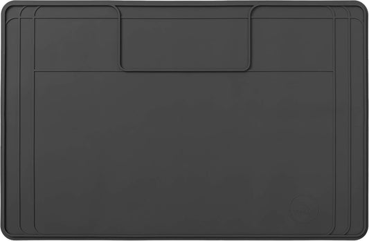 The Original Under Sink Mat - Silicone Waterproof mat, Adjustable, Easy to Clean, Kitchen cabinet liner, Disifenction Surface - 31" x 22" or smaller (Dark Gray, 31" x 22")