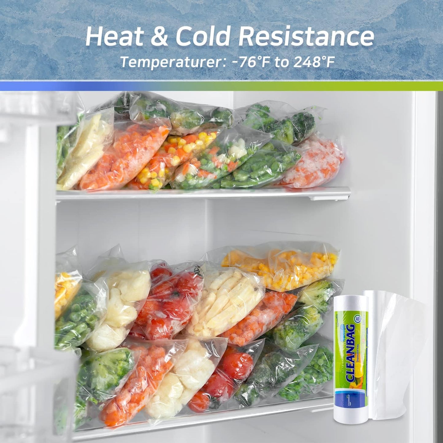 CLEANWRAP Food Storage Roll Bags (9.84 * 13.78-600 PCS) + Zipper Bag (Mix 225 Bags) | Food Plastic Bags, Mini Plastic Bags, Plastic Bread Bags, Roll Plastic Bags, Plastic Produce Bag