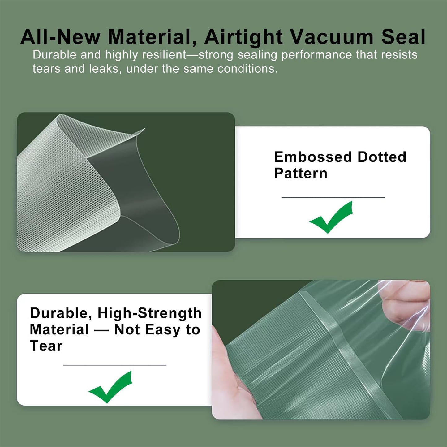 Premium Vacuum Sealer Bags, 3 Rolls 8" x 16.4' & 3 Rolls 11" x 16.4', Commercial Grade BPA-Free Heavy-Duty Food Vacuum Sealer Saver Rolls for Sous Vide or Meal Prep, Freezer Storage, Fits All Sealers