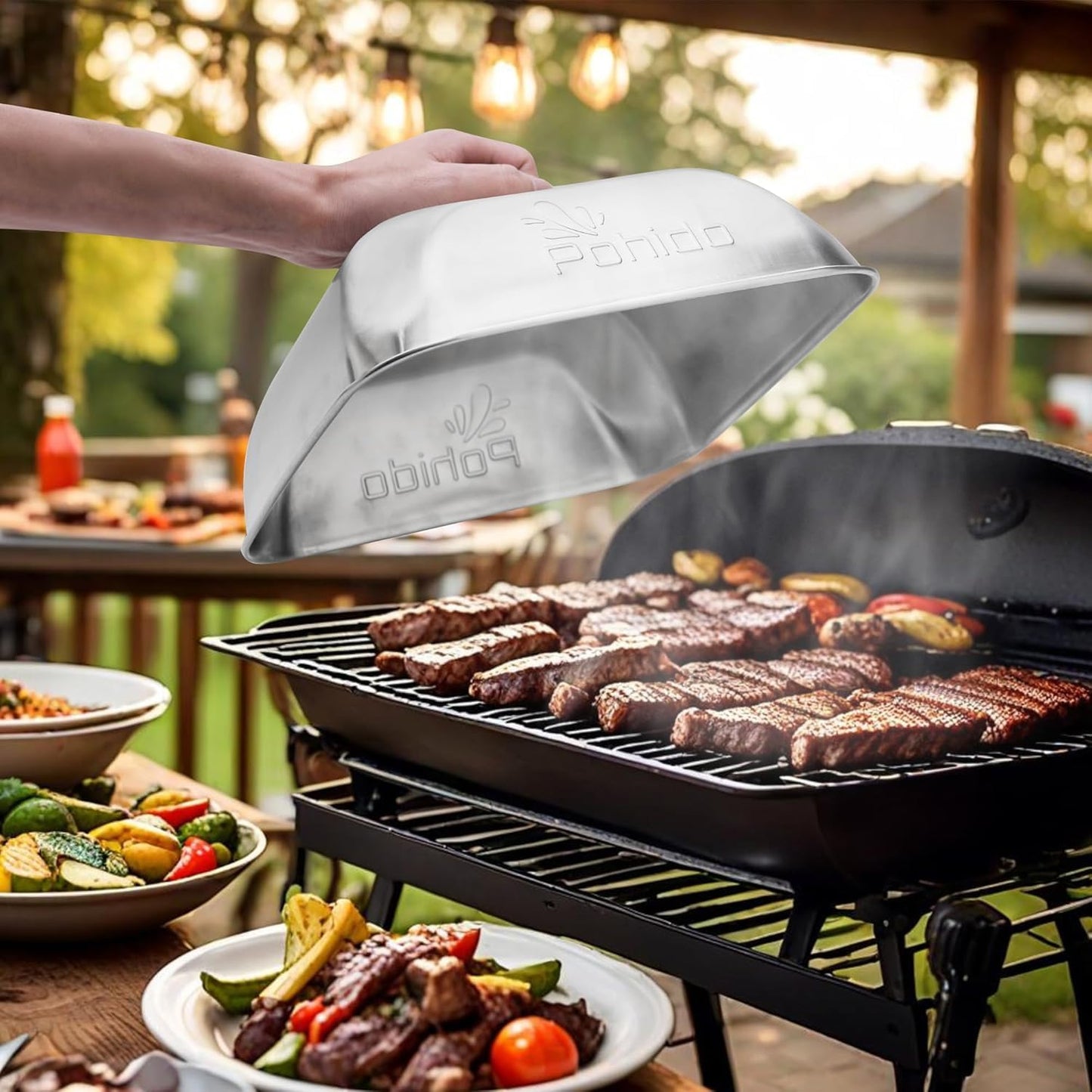 Square Basting Cover 10 Inch,Griddle Accessories for Blackstone,555 Medium Stainless Steel Heavy Duty Cheese Melting Dome and Steaming Cover, Best for Use in Flat Top Grill BBQ Cooking Indoor Outdoor