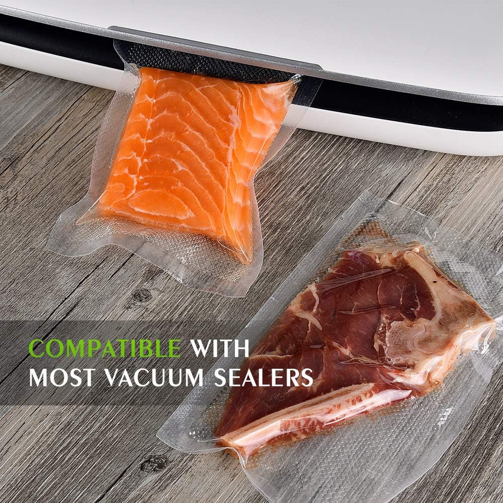 Vacuum Sealer Bags For Food, 6 Pack 3 Rolls11"x20' +3 Rolls 8"x20' Commercial Grade BPA Free Bag Rolls, Durable Customized Size Food Vac Bags for Storage and Sous Vide Cooking，Puncture Prevention
