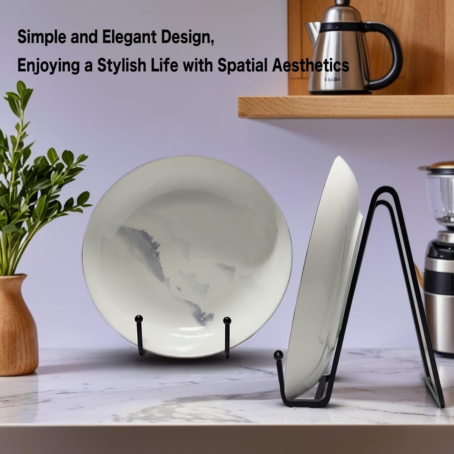 3 Packs 6 Inch Plate Stands for Display,Table Top Picture Stands,Small Black Metal Frame Holder for Plates, Photos, Books,Decor