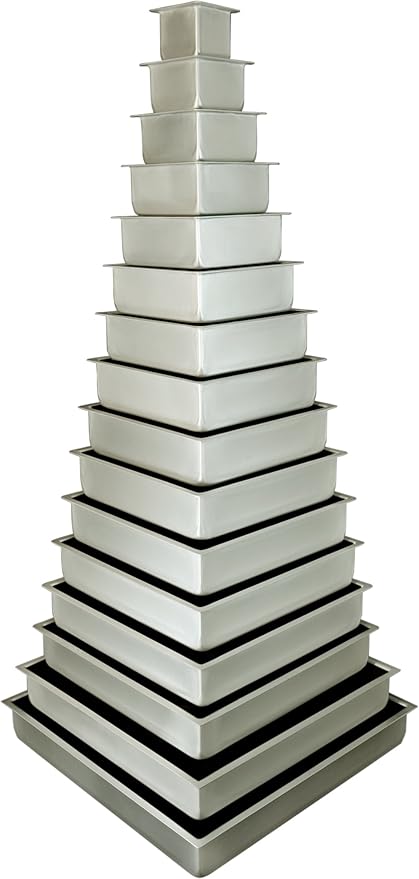 Fat Daddio's Anodized Aluminum Square Cake Pan, 12 x 2 Inch (Pack of 2)