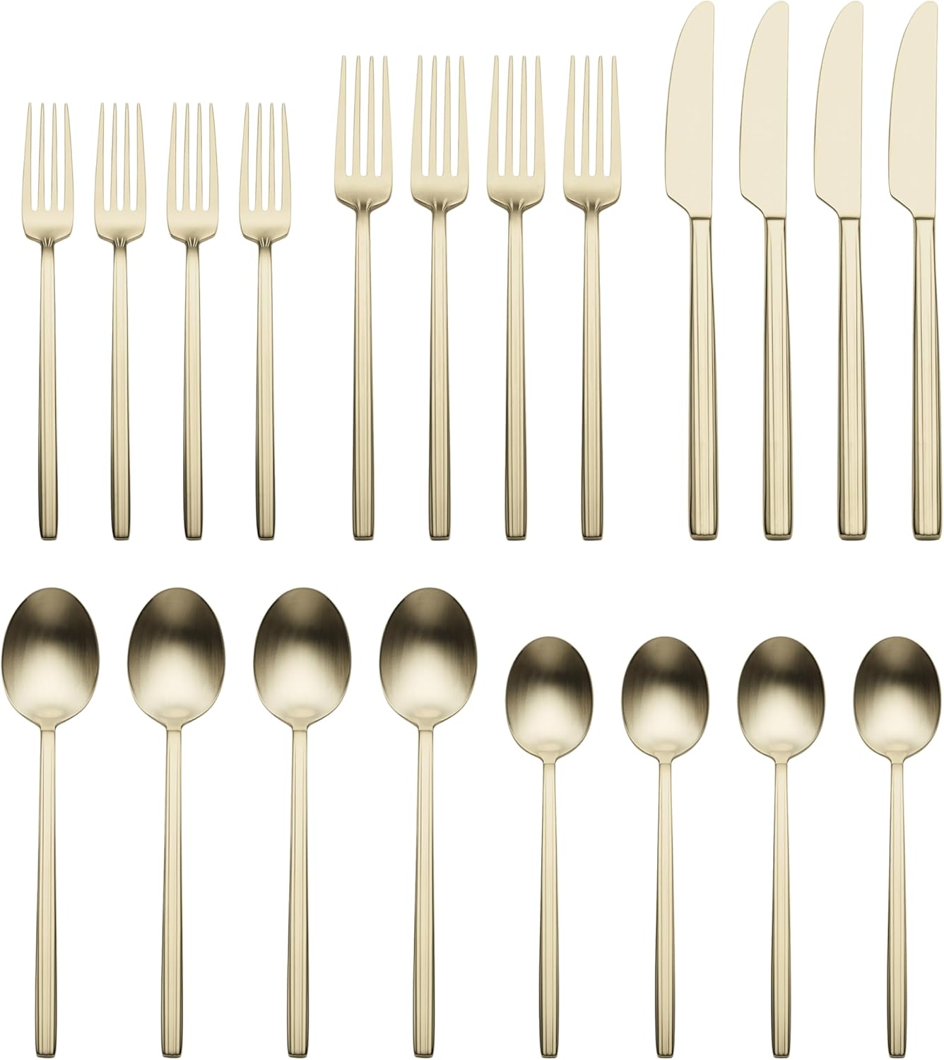 Oneida 896762 Dean Satin Champagne 20 Piece Flatware Set