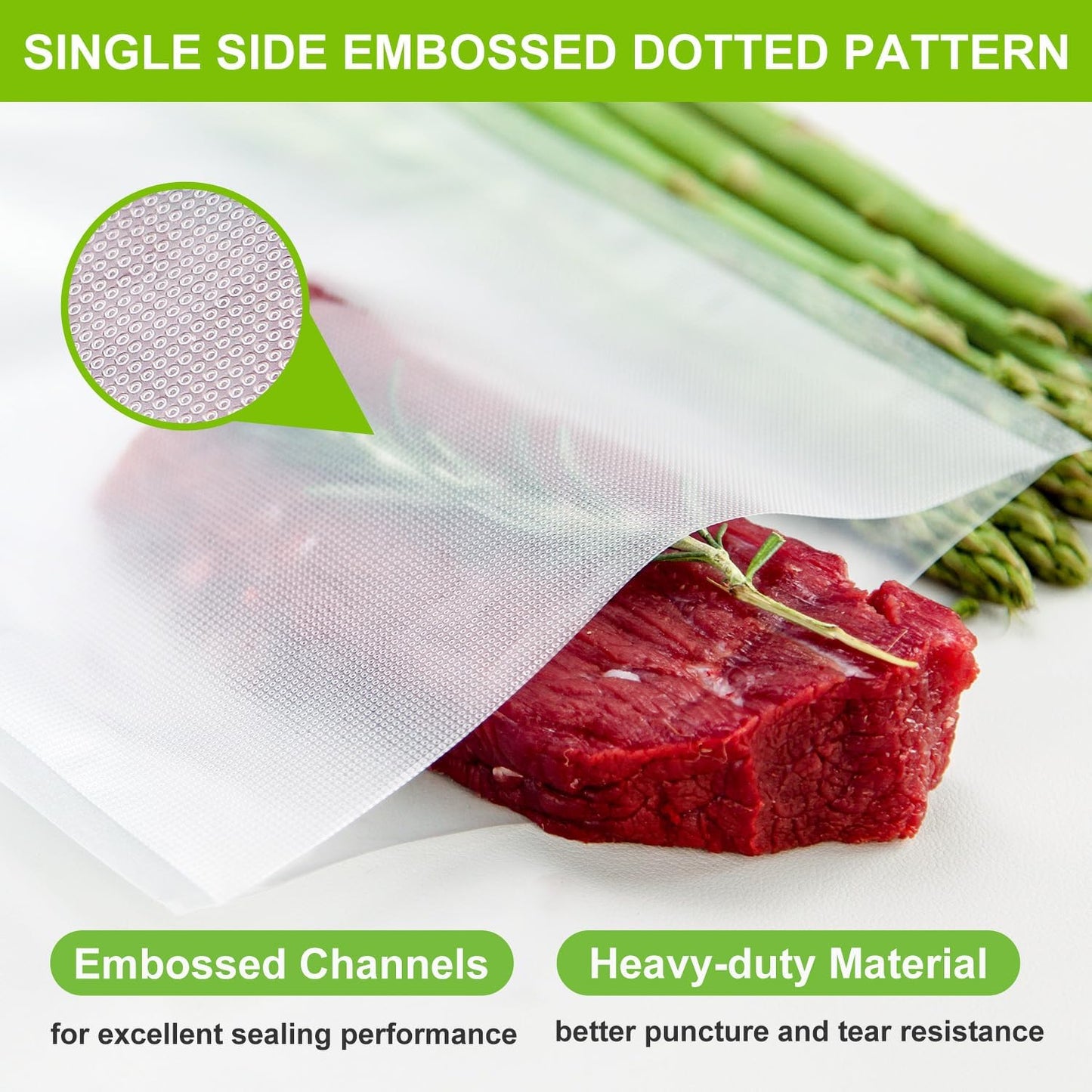 MAGIC SEAL Vacuum Sealer Bags, 3 Rolls 10’’ × 16.4’ Textured Vac Seal Bags for Food Storage or Sous Vide, BPA Free, Commercial Grade - NOT Work with MAGIC SEAL MS175 Vac Sealers